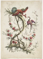 Ornament. Chinoiserie. Flowers and Birds, 1770